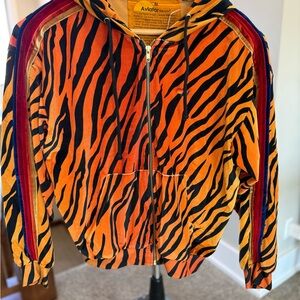 Aviator Nation Tiger Stripe Jacket - Orange and Black NWT size M